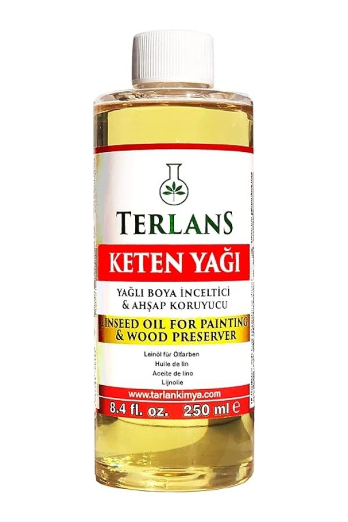 ShopZum Terlans Keten Yağı Resim Yağı Ahşap Koruyucu 250 Ml Linseed Oil