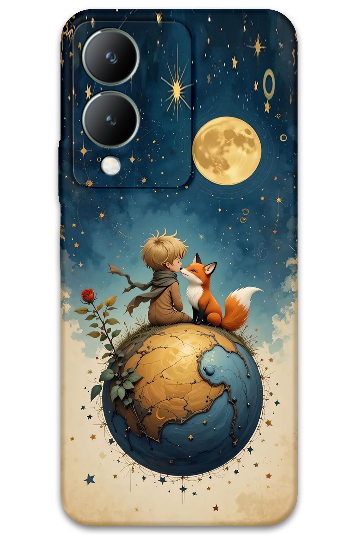 Gramaphone Vivo Y17s Uyumlu Çizgi Film Desenli Telefon Kılıfı + Ekran Koruyucu - 5823