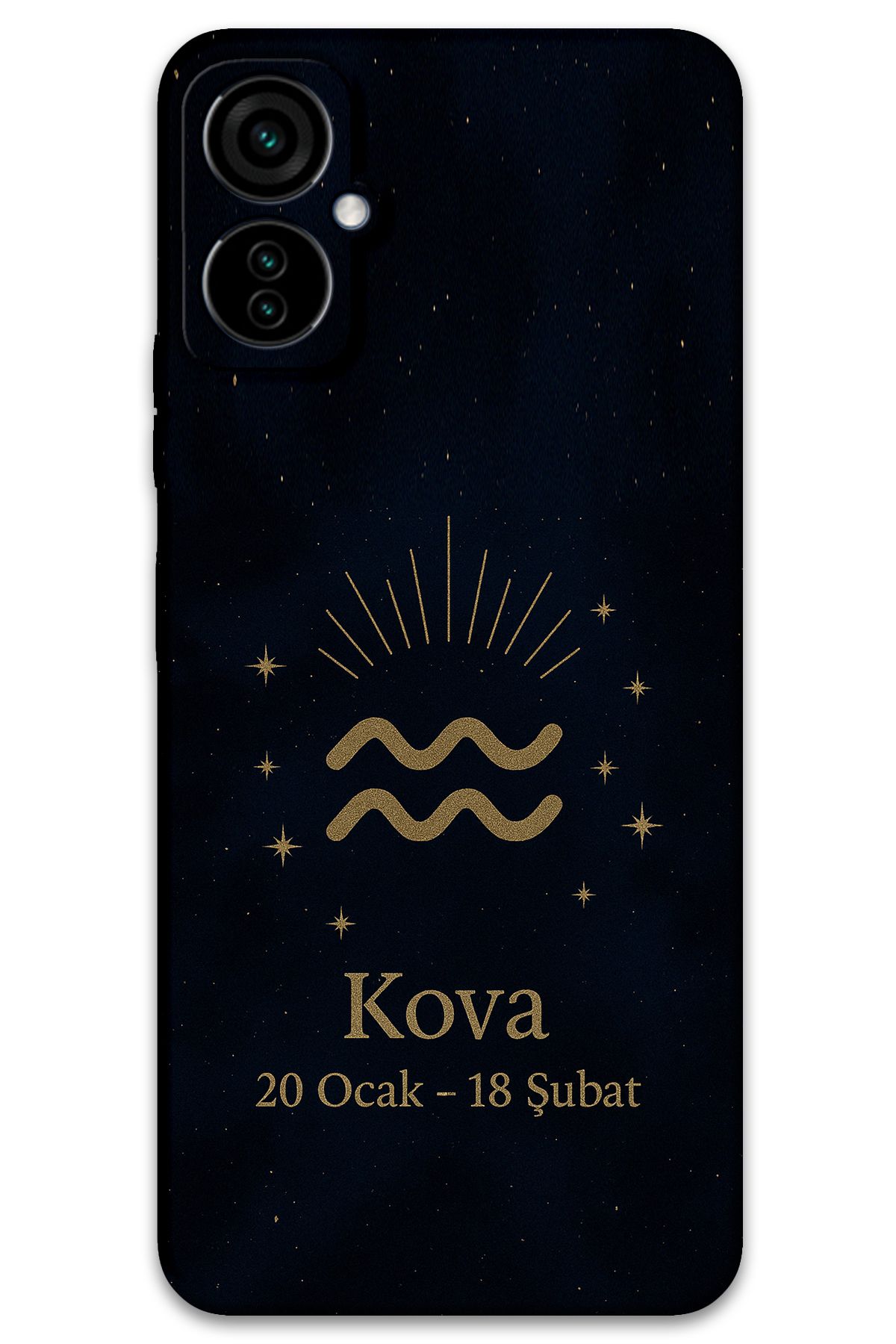 Gramaphone Tecno Camon 19 Neo Uyumlu Kova Burcu Desenli Telefon Kılıfı + Ekran Koruyucu - 5778