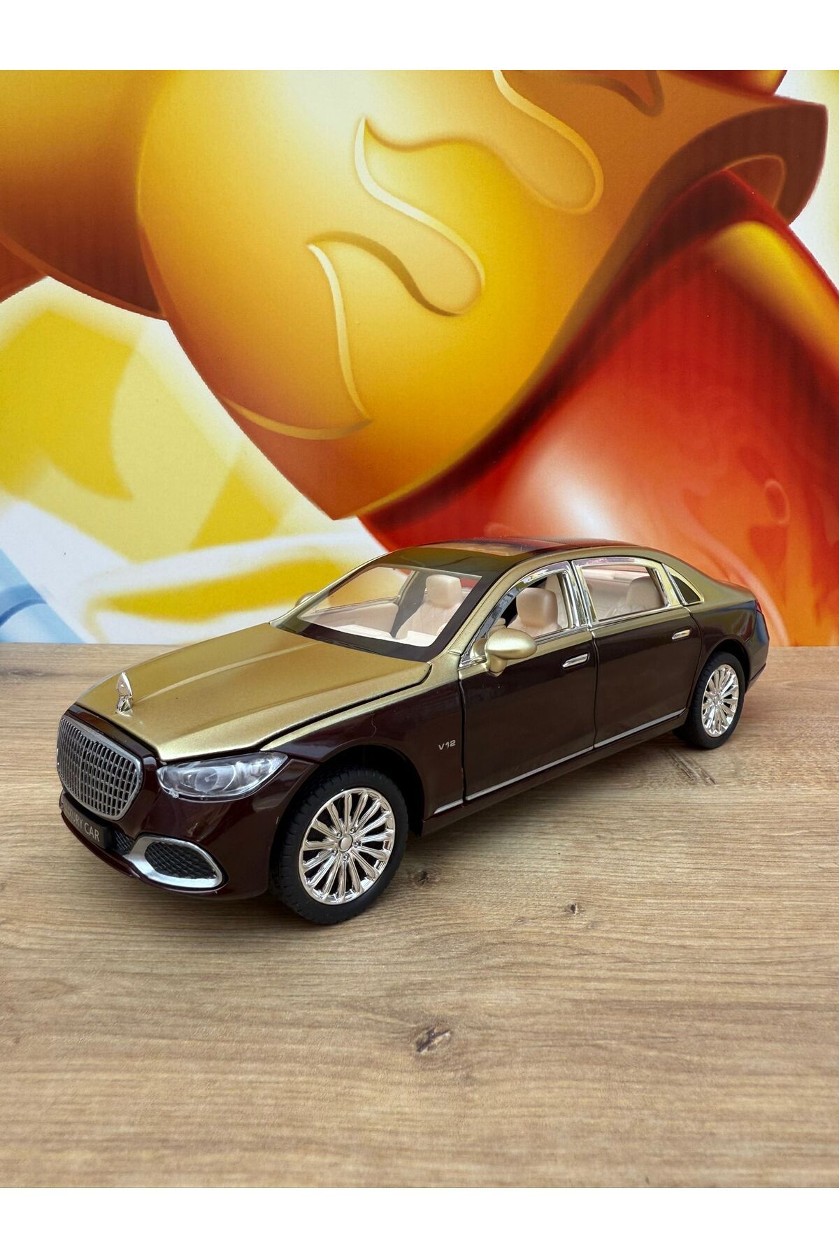 scntoys Mercedes Benz S680 Maybach 1-24 Die Cast Metal Araba Işıklı Sesli Korna Kapılar Kaput Bagaj Açılır