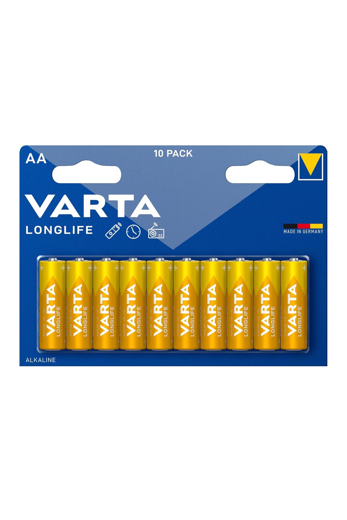 Varta Longlife AA Alkalin Kalem Pil 10'lu Ekonomik Paket(Made in Germany)