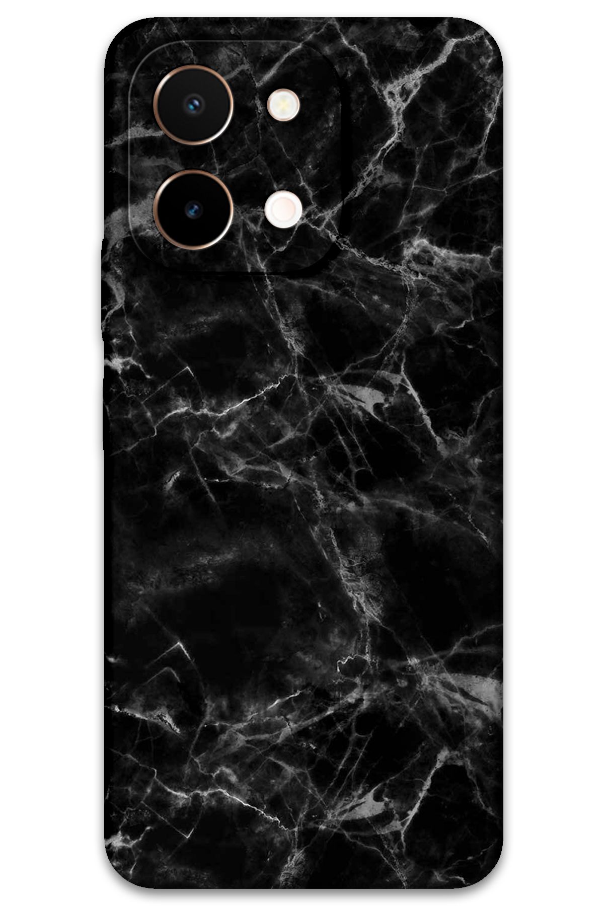Gramaphone Vivo Y28 Uyumlu Mermer Desenli Telefon Kılıfı + Ekran Koruyucu - 5815