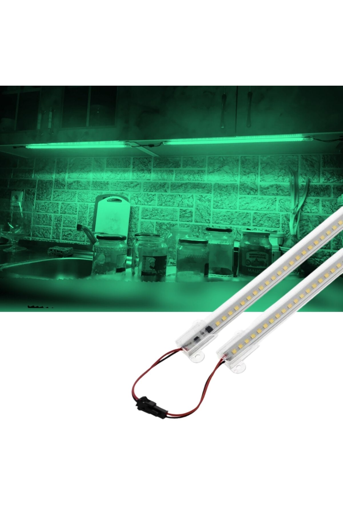 burul SB-6554 2 Adet 100 Cm 220v Şeffaf Çubuk Bar Led Yeşil Işık