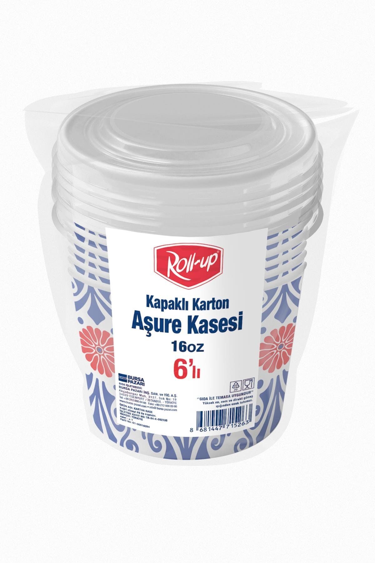 alsepeteavm Roll-up Kapaklı Karton Aşure Kasesi 6lı Set