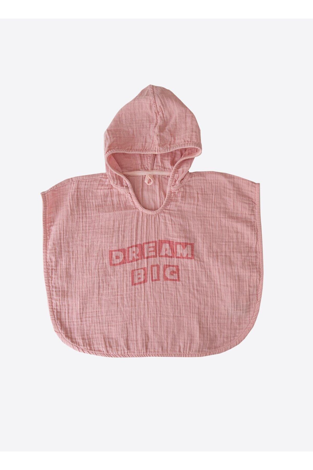 kitikate Organik Dream Big Pink Müslin Panço Bornoz Pembe