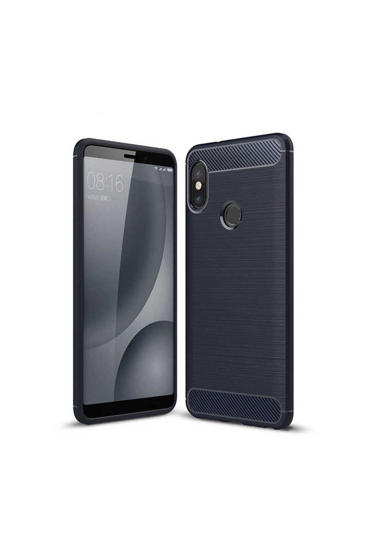 Ehr. Xiaomi Mi 8 ile Uyumlu Kamera Korumalı Darbe Önleyici Carbon Brushed Silikon Kılıf