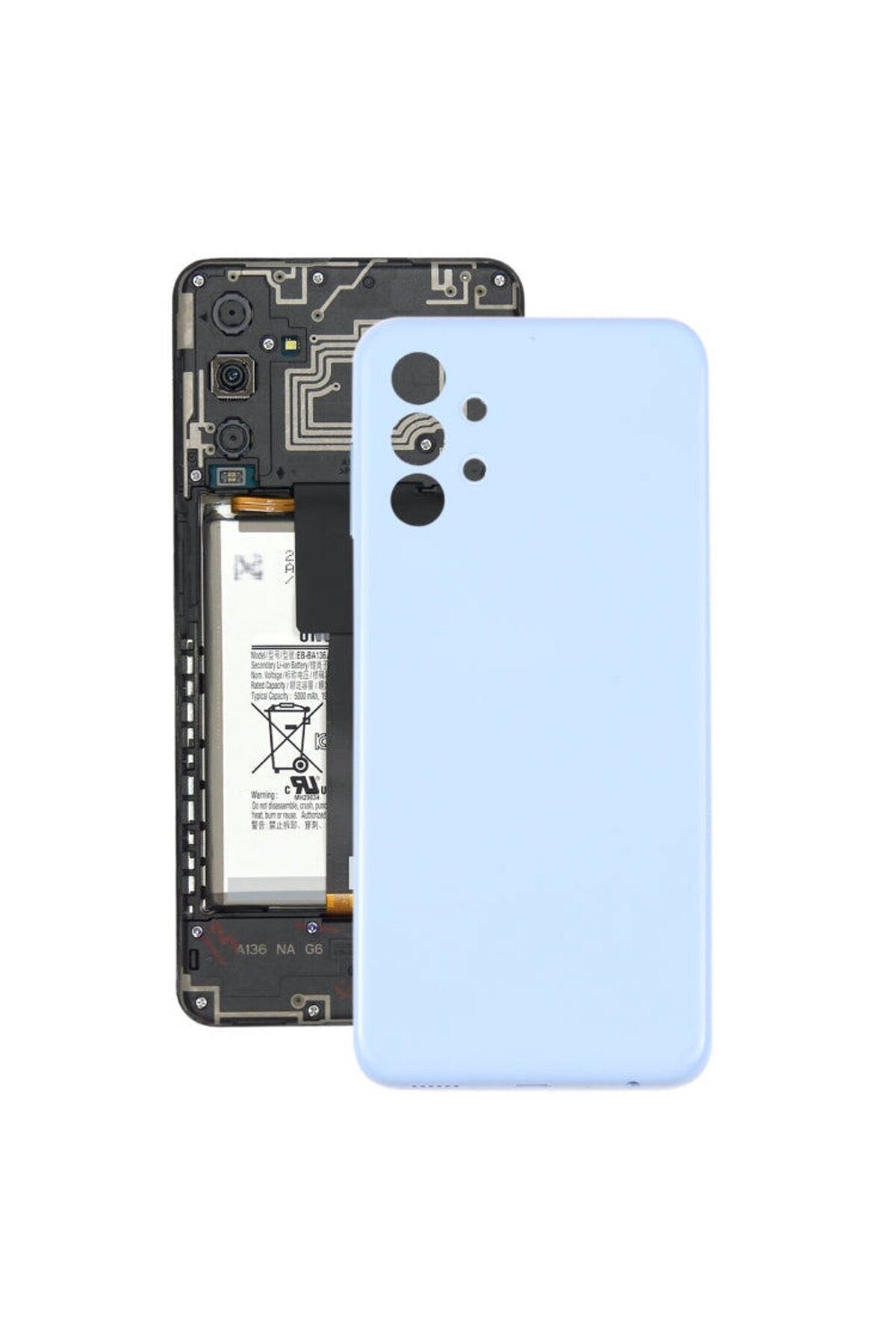 Asia Samsung Galaxy A13 Uyumlu Arka Pil Batarya Kapağı SM-A135F Mavi