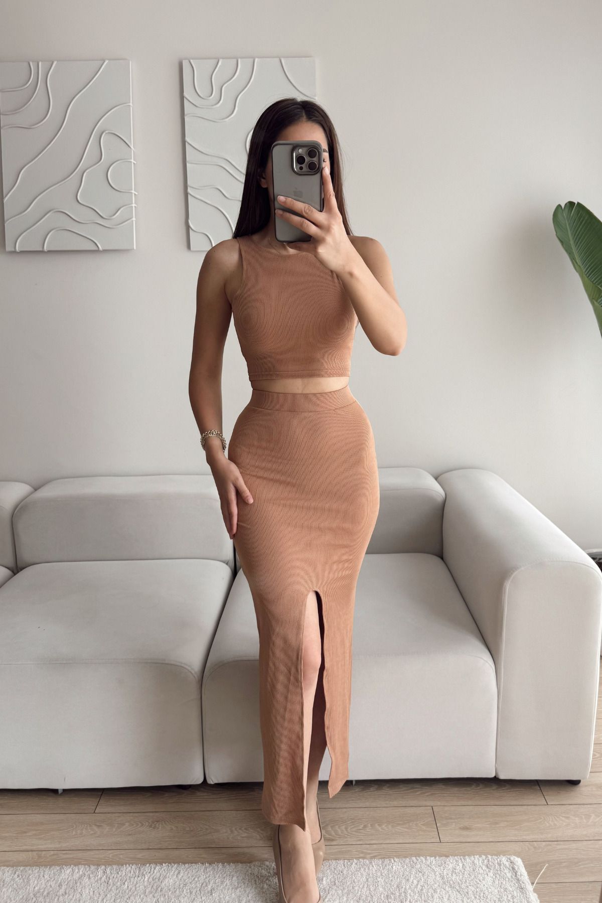 Sindimoda Tango Yırtmaç Detay İkili Takım 015298