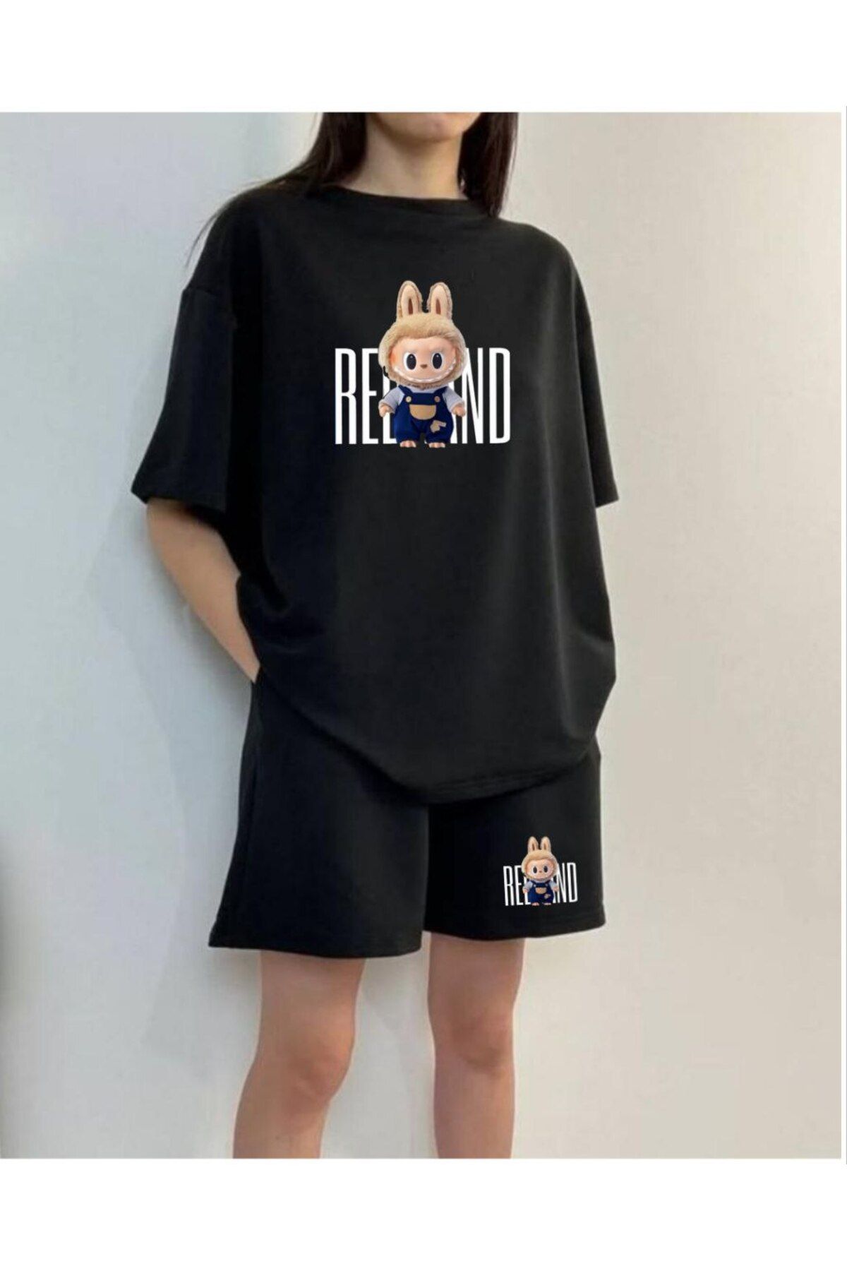 REBRAND Oversize T-shirt Takımı - Baskılı Alt Üst şort Takımı