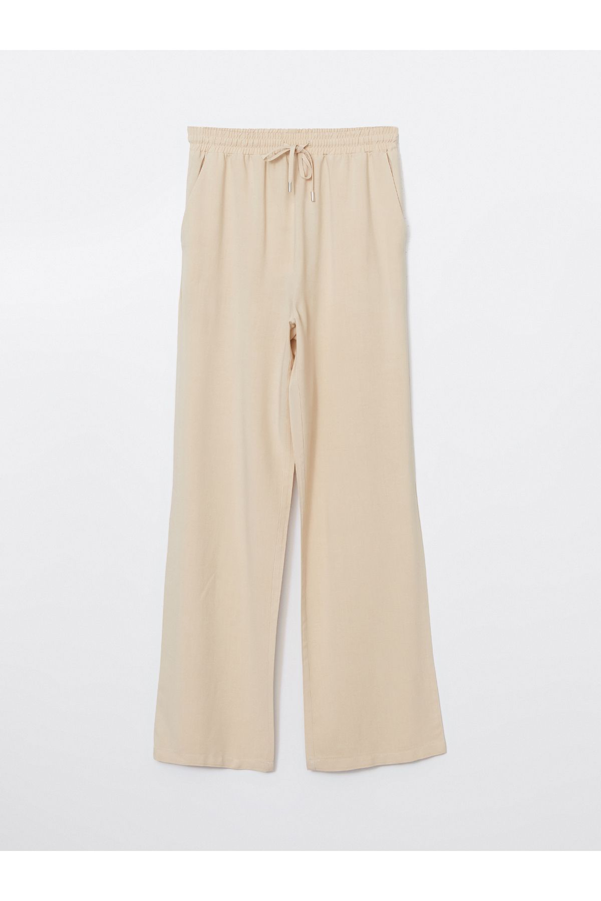 LC Waikiki-Women's Linen Blended Pants with Elastic Waist 5