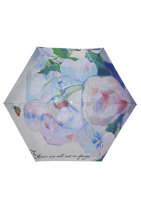 Wexta Uv 50 Korumalı Çiçek Desenli 90 Cm Çanta Boy Şemsiye Mavi