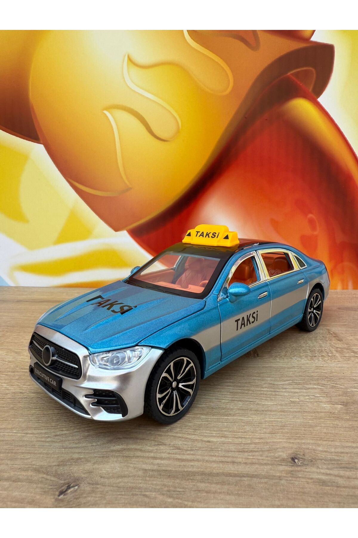 scntoys Mercedes Benz S680 Maybach Mercedes Diecast Oyunca Taksi Araba lüx Taksi Mavi Kpı bagaj Kaput Açılır