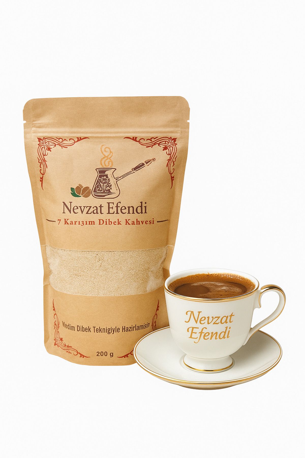 nevzatefendi Nevzat Efendi 7 Karışım Dibek Kahvesi 200 g – Geleneksel Taş Dibek Lezzeti