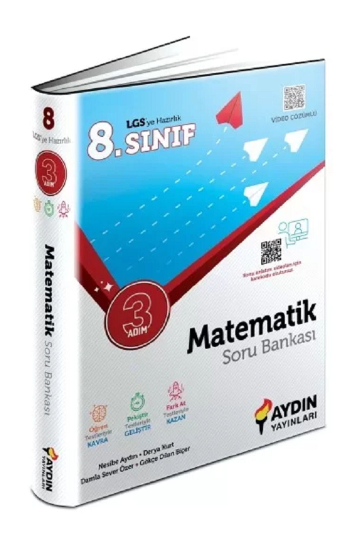Evrensel İletişim Yayınları 8.Sınıf Aydın Yay. Matematik Üç Adım Soru Bankası / Öğren Pekiştir Fark At / Video Çözüm