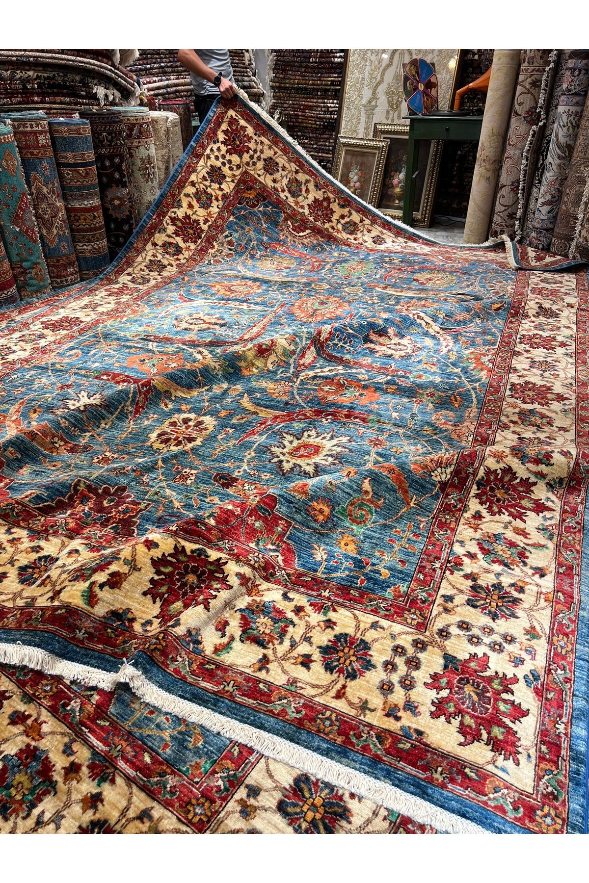 RD RAMAZAN DAĞ EL HALI SANATI El Dokuma Afgan Halısı Ağaç Klasik Model 425x307