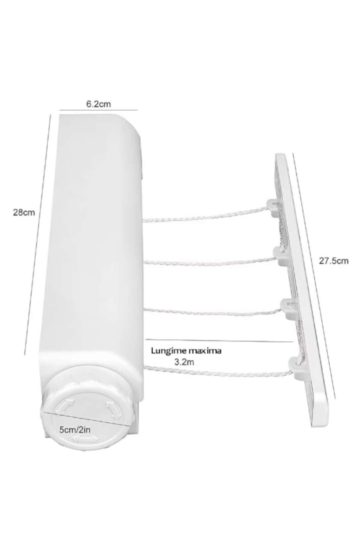 HOZRO-Retractable Clothes Dryer HOZRO, Wall-mounted with Installation Kit, 4 Strings x 3.2m 3