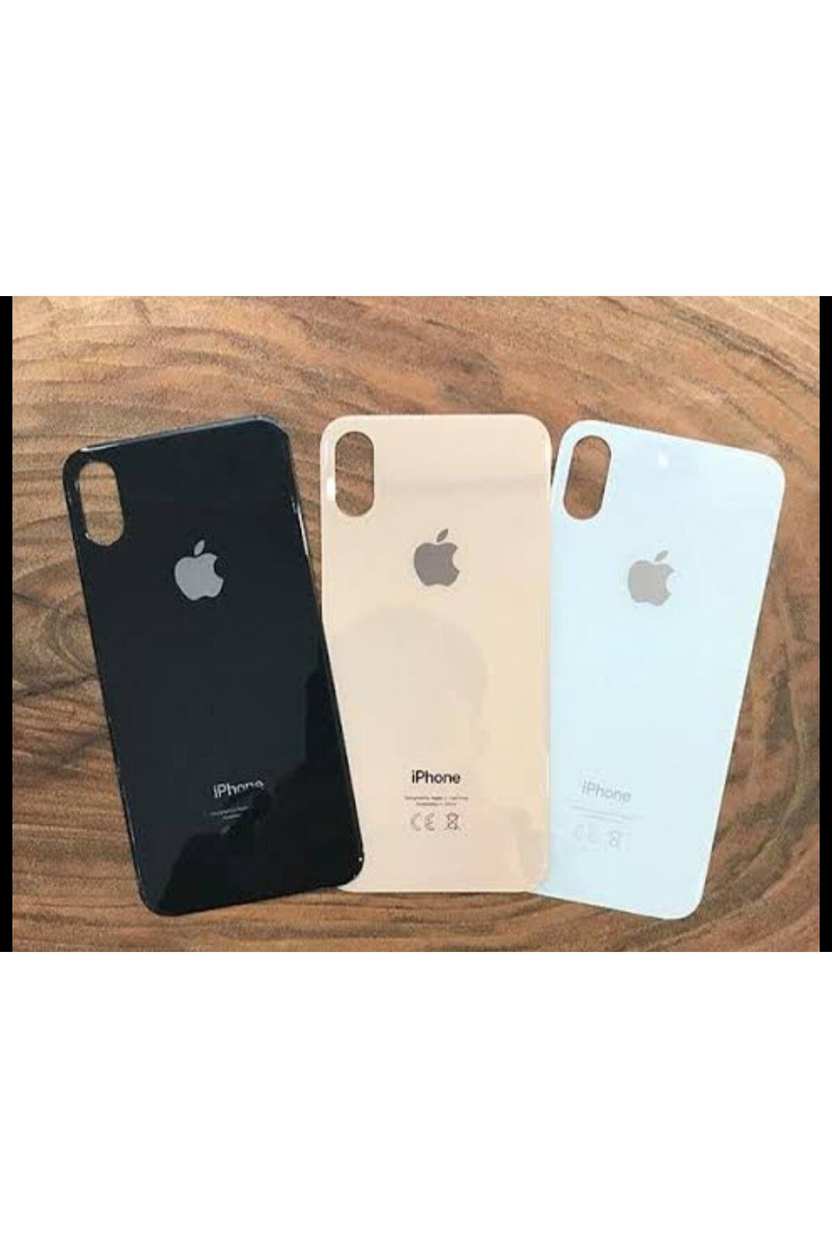 Asia iPhone XS Arka Kapak Pil Kapağı Cam Ürün Siyah