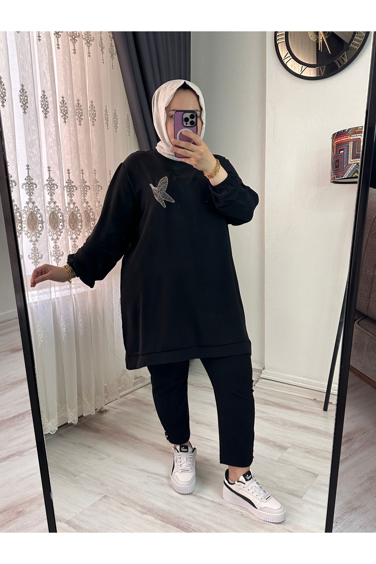 KADO SOFF KUŞ DETAYLI KISA TUNİK
