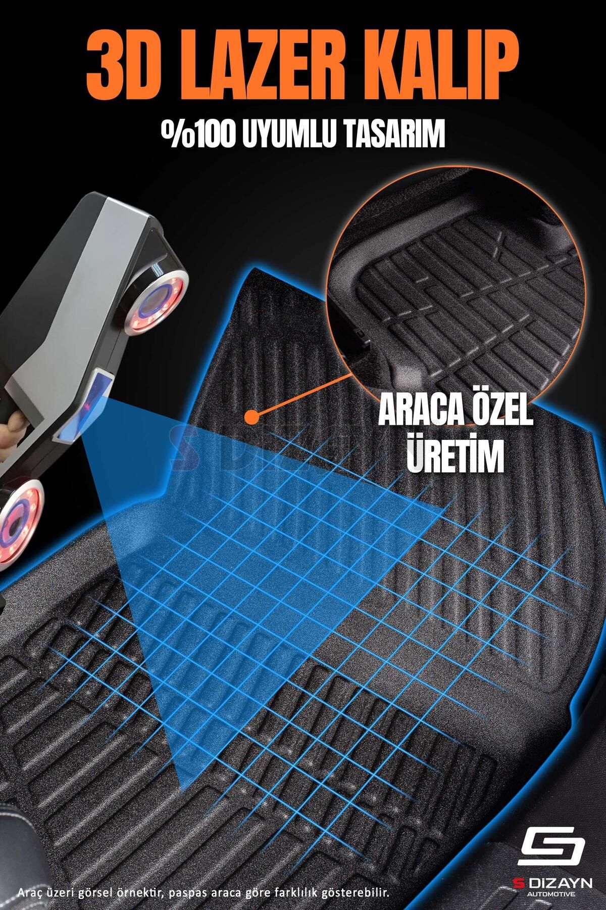 Life Tuning S-Dizayn VW Golf 5 3D Pro Havuzlu Paspas 2004-2008 A+ Kalite