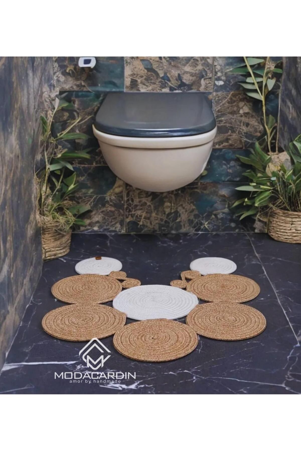 JÜTEX HOME Jüt, Hasır, Paspas, Banyo Paspası, Klozet Önü Paspası, Klozet Paspas, Çift Taraflı.