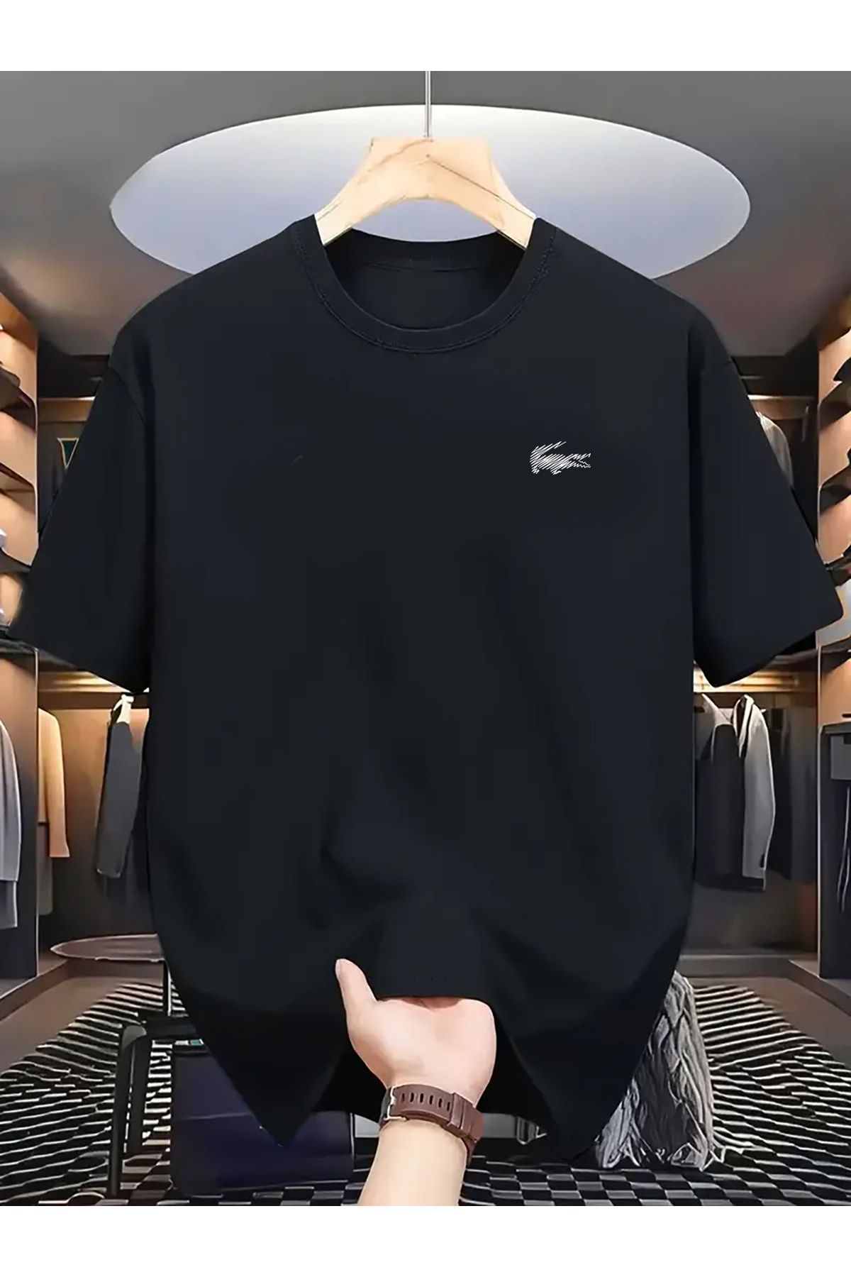 Jakinta Outdoors Baskılı Oversize Bisiklet Yaka Tişört – Pamuk Penye 2 İplik | Unisex & Günlük Rahat