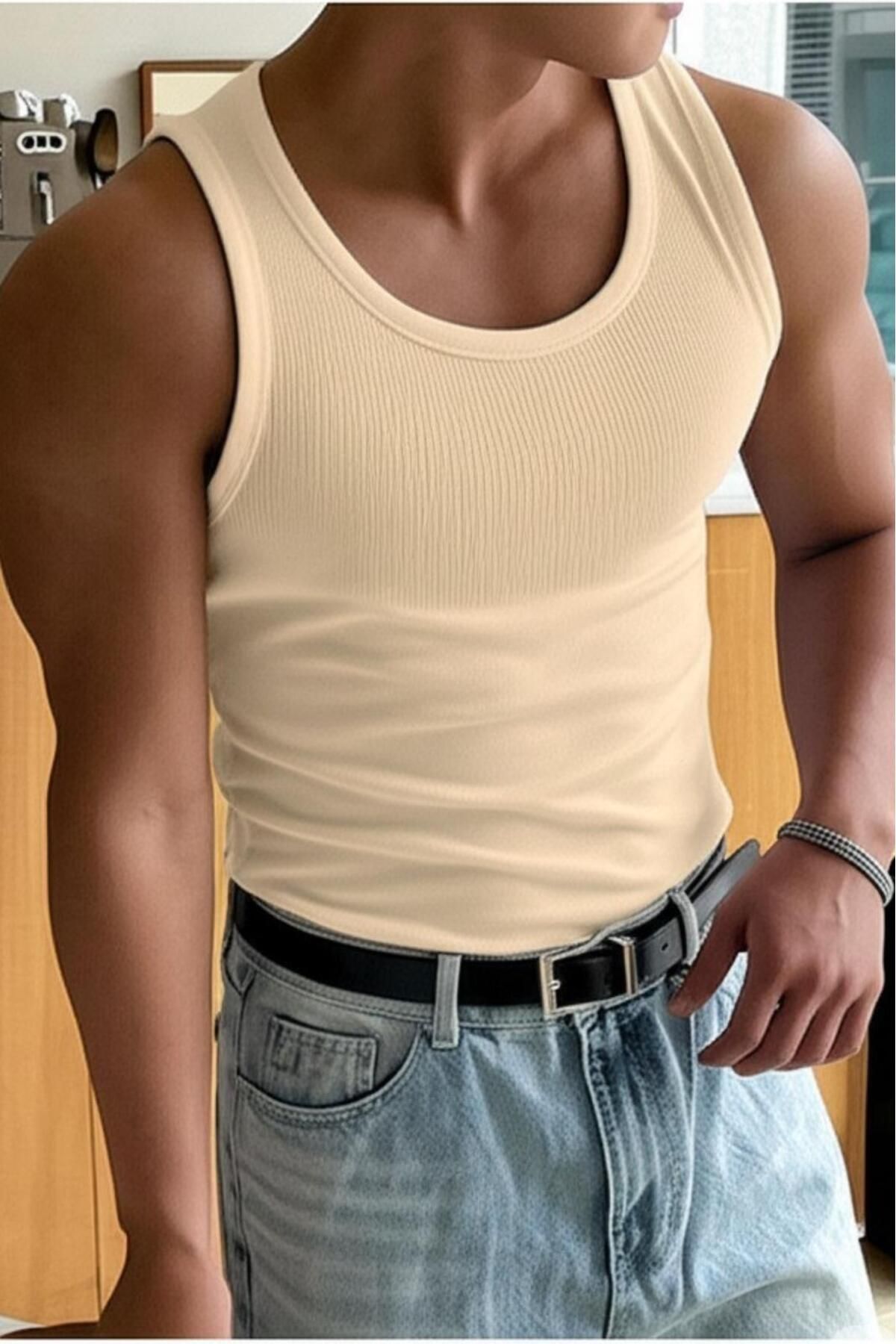 NO 601 Erkek Slimfit Kaşkorse Top Atlet