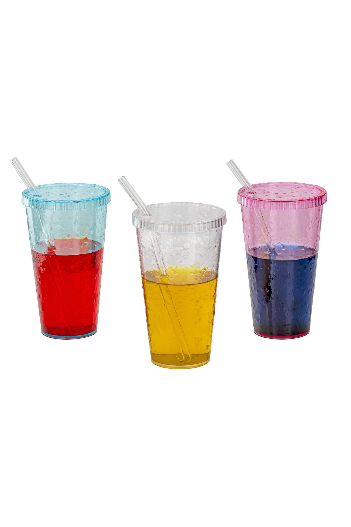 MHK Collection Dayanıklı Akrilik Şeffaf Pipetli Bardak – Cam Pipetli