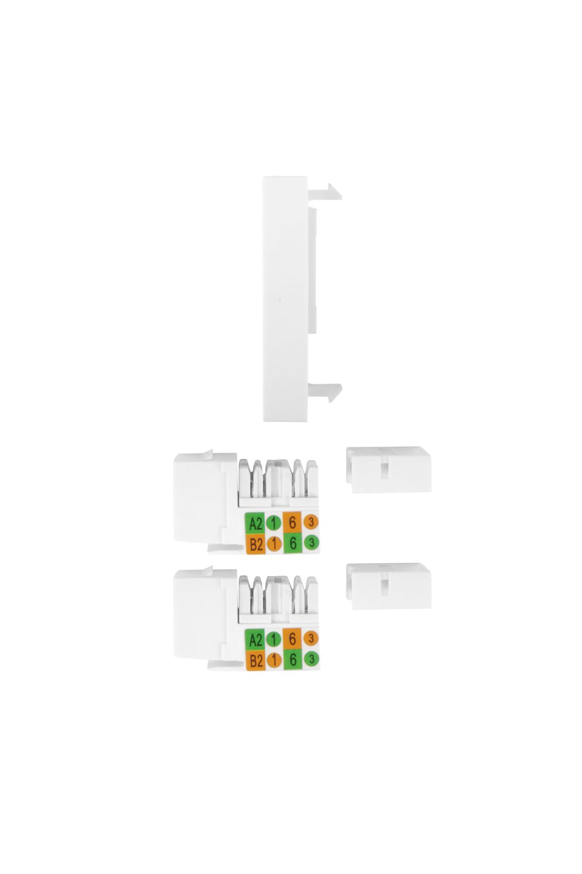 Lanberg-Double socket 2 x RJ45, Lanberg 42390, keystone fixing, 2 x Cat 6 UTP, panel size 45 x 45 mm 3