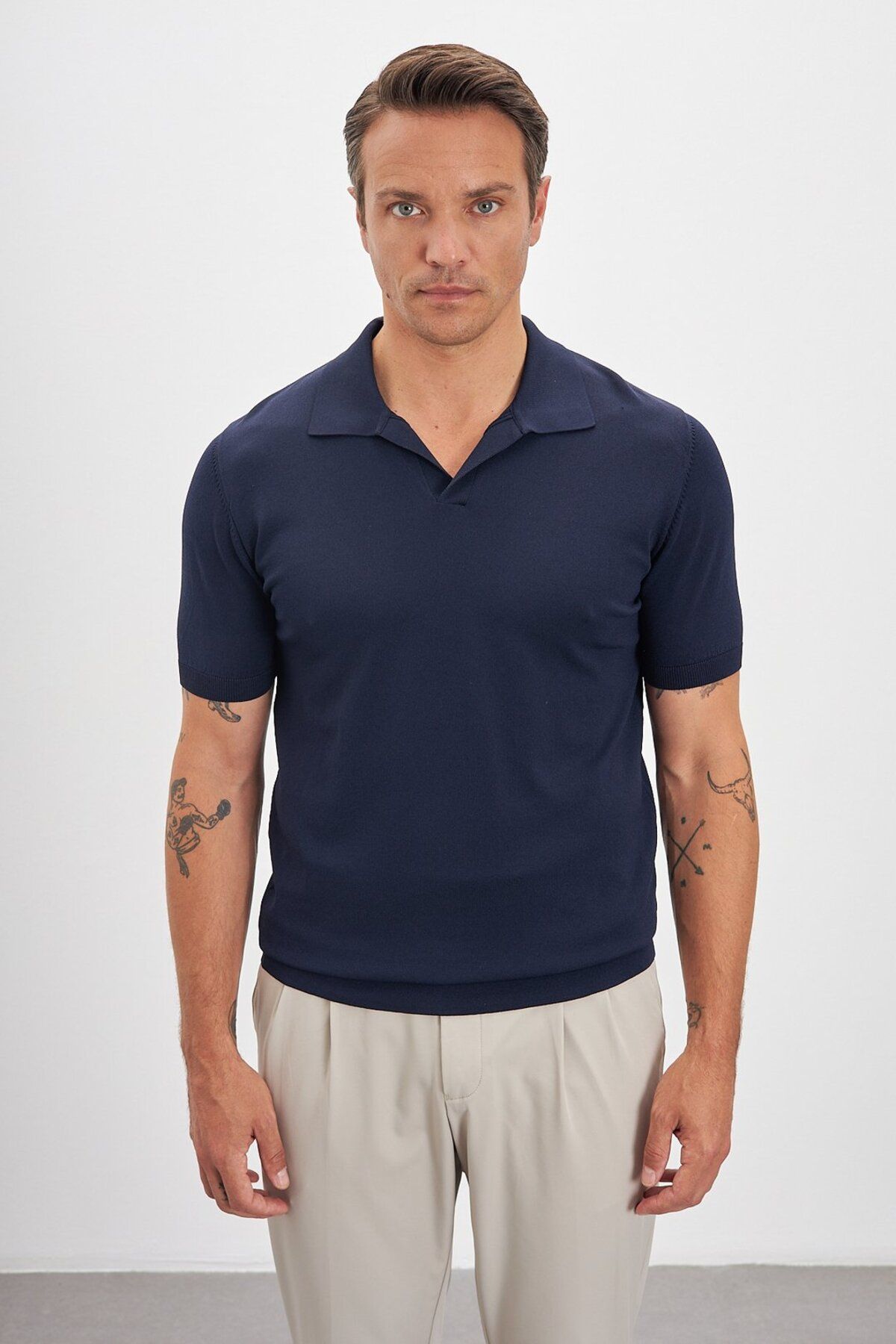 Paşahan Polo Yaka Patlı Triko Erkek T-Shirt