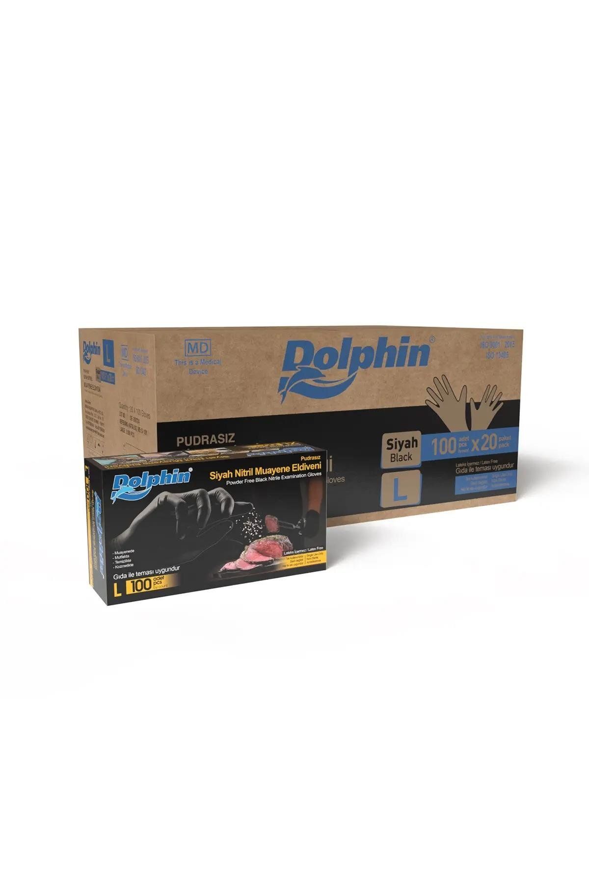 supertrend Süpertrend Dolphin Siyah Çok Amaçlı Nitril Muayene Eldiveni L Beden | 20 Paket Koli - Mdr