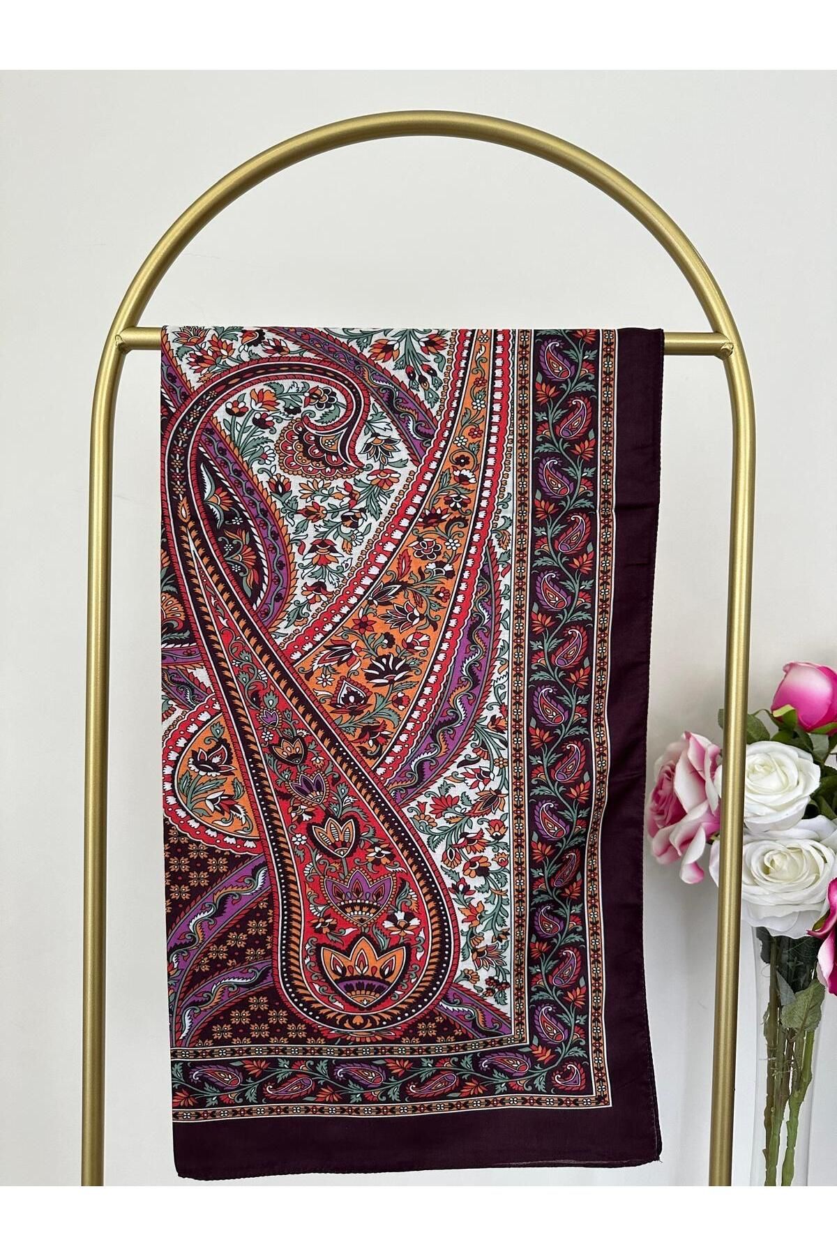 Shawl Passion Retro Desen Pamuk Şal Mor