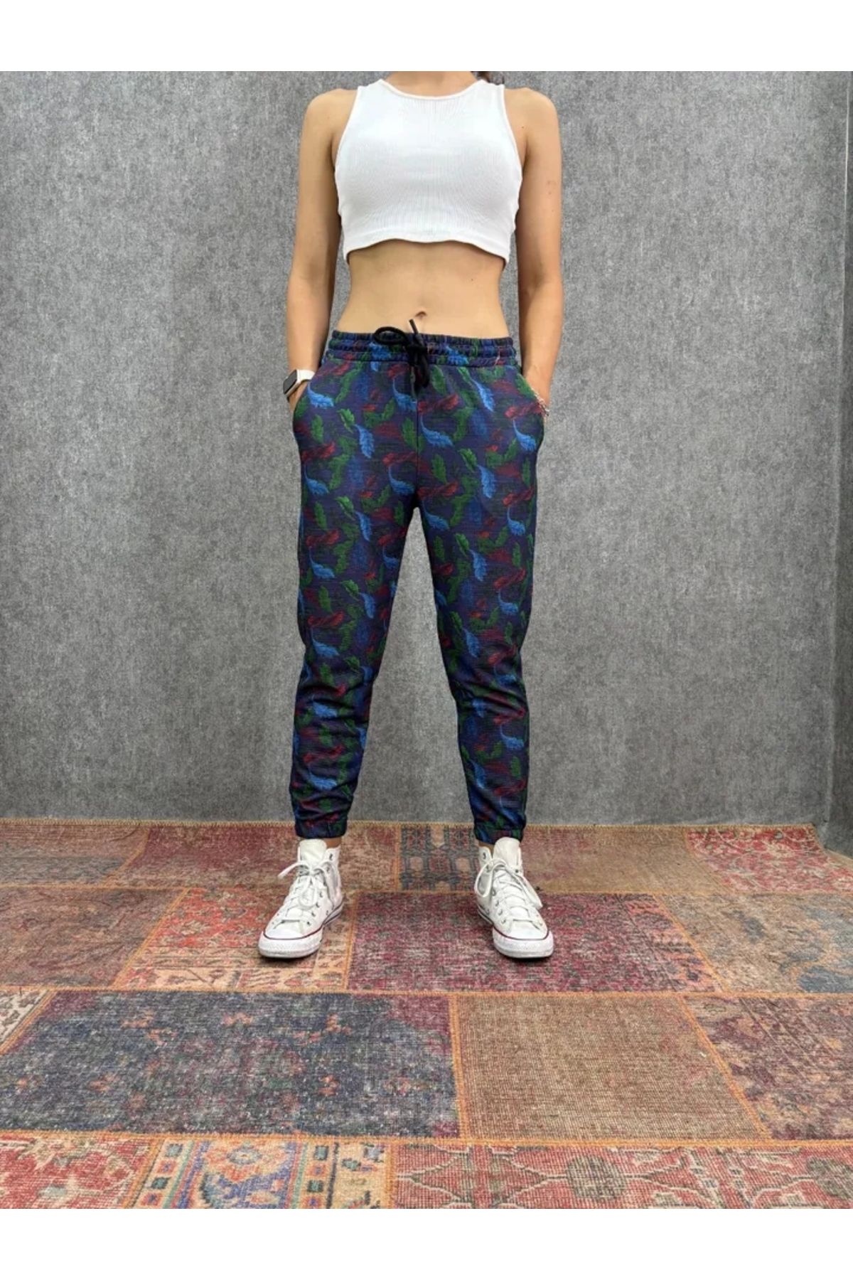 FıttingRoom Bel ve Paça Lastikli Desenli Jogger