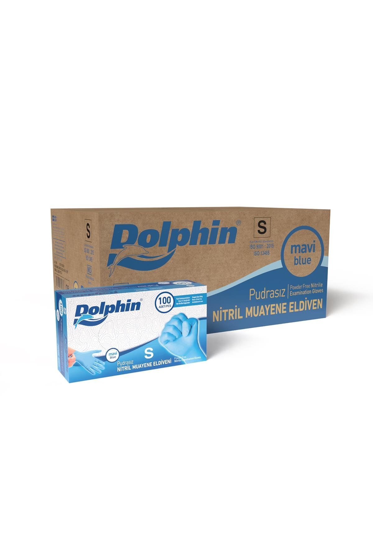alsepeteavm Dolphin Pudrasız Mavi Nitril Muayene Eldiveni S Beden | 20 Paket Koli - Mdr