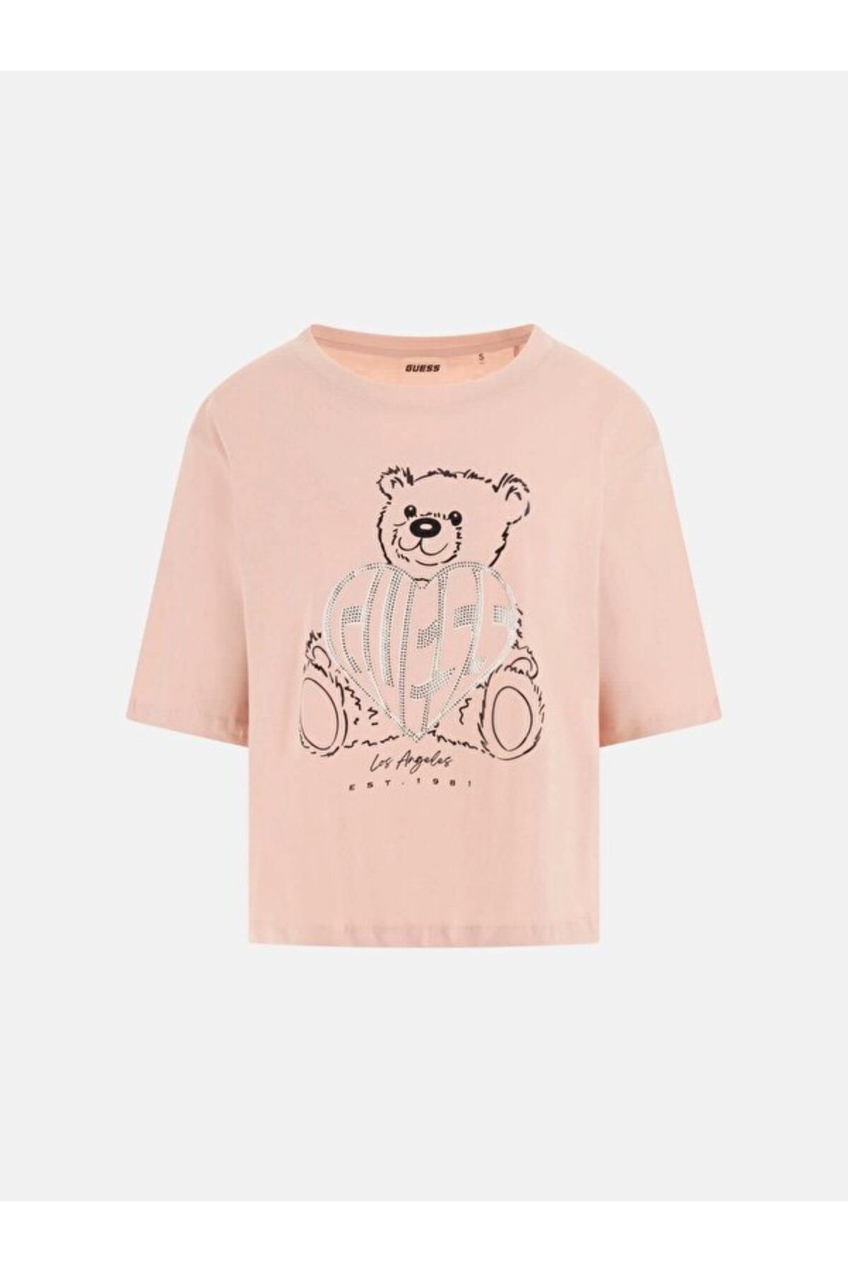 Guess Rhinestone Kadın Aktif Boxy Fit T-Shirt
