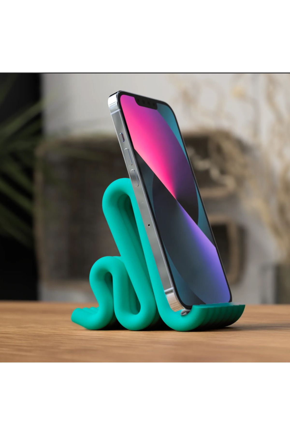 FLEXİ LAB CREATİVE 3D Dalga Tasarımlı Telefon Standı – Estetik Masaüstü Destek – Renk Seçenekli