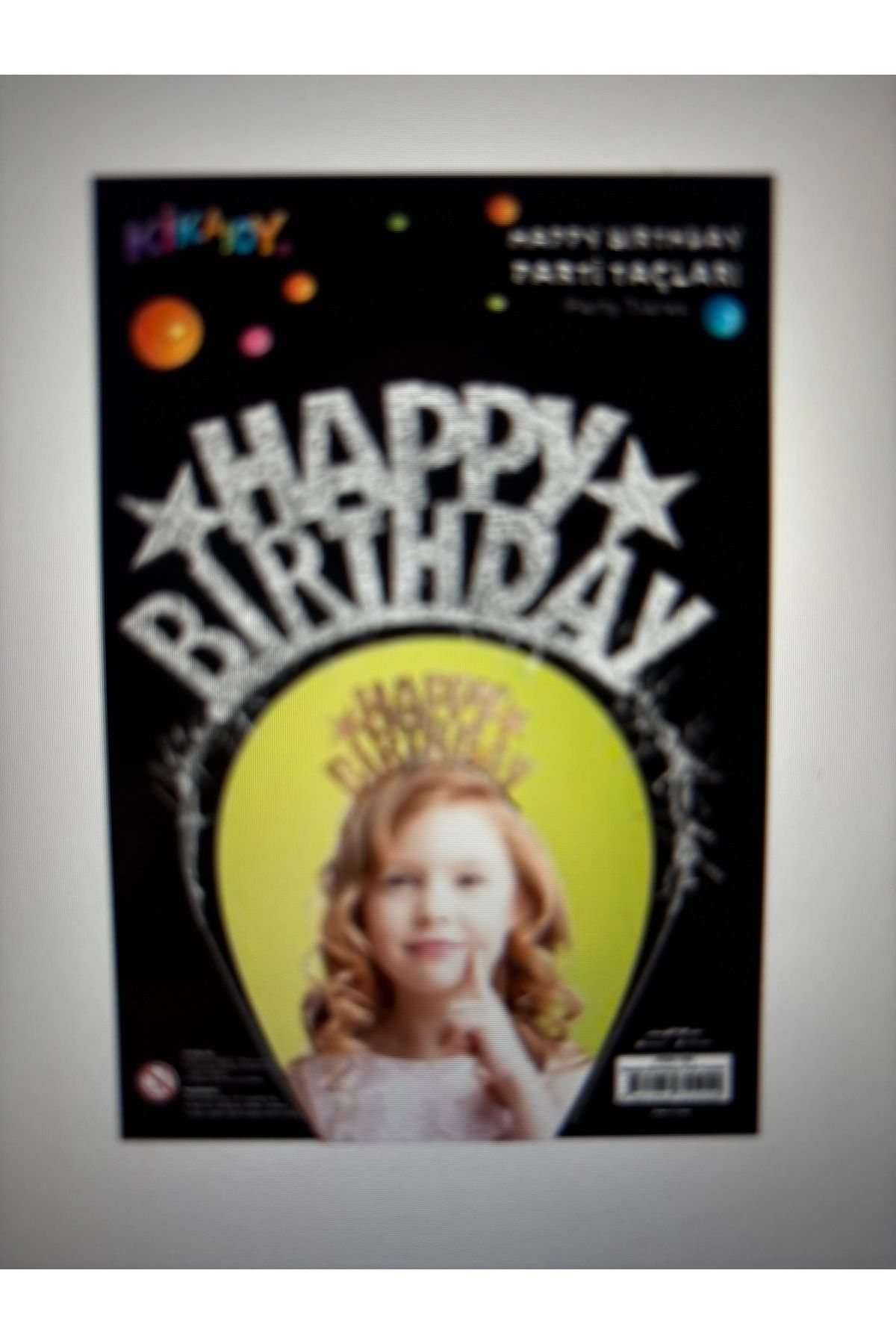 Kika KOPYA - Prenses Doğum Günü Metal Taç -Happy Birthday -