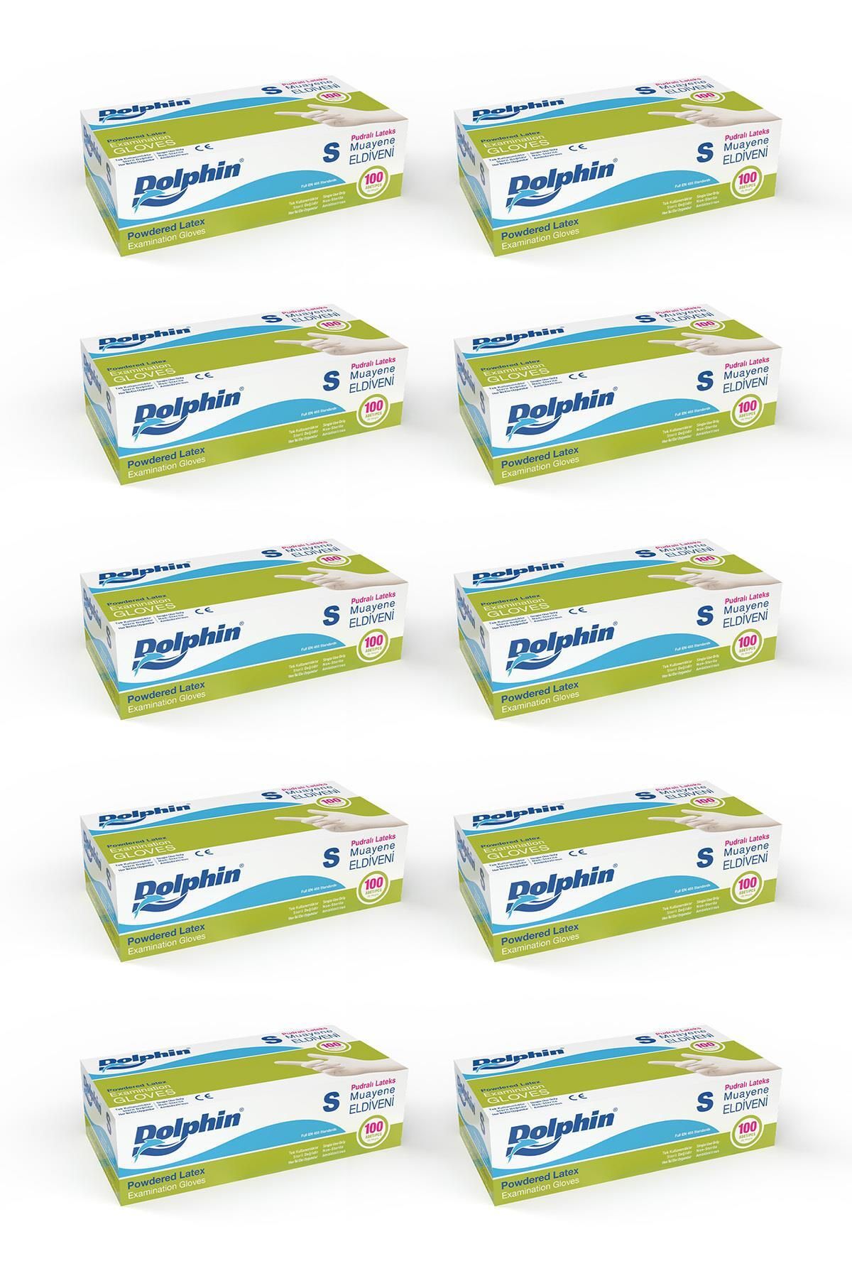 alsepeteavm Dolphin Beyaz Lateks Eldiven Pudralı S 100 Adet X 10 Paket