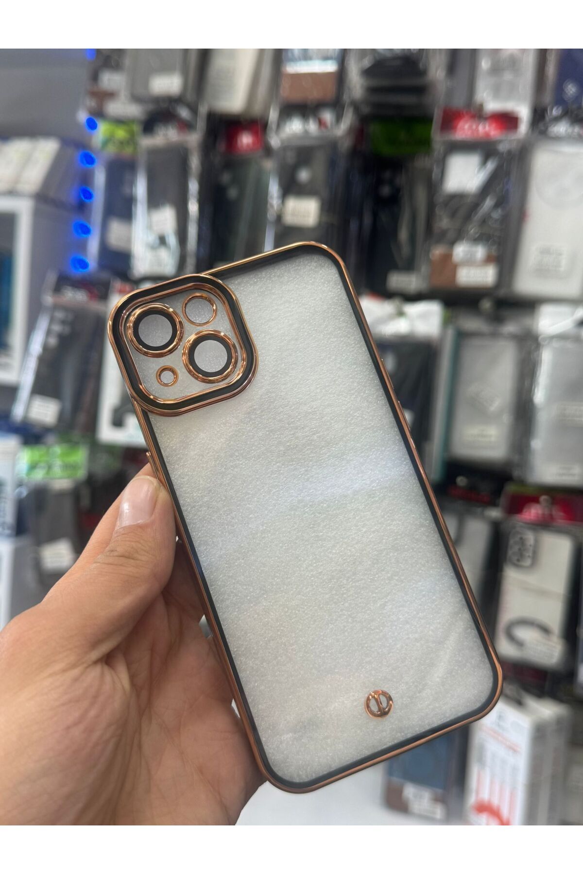 Soffany İPHONE 13 SİYAH GOLD CLEAR KILIF