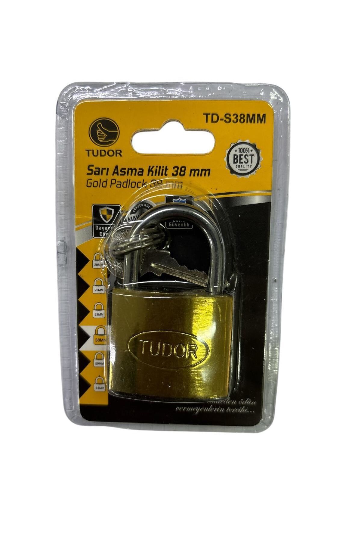 AYLİNA Tudor 38 mm Kısa Sarı Asma Kilit