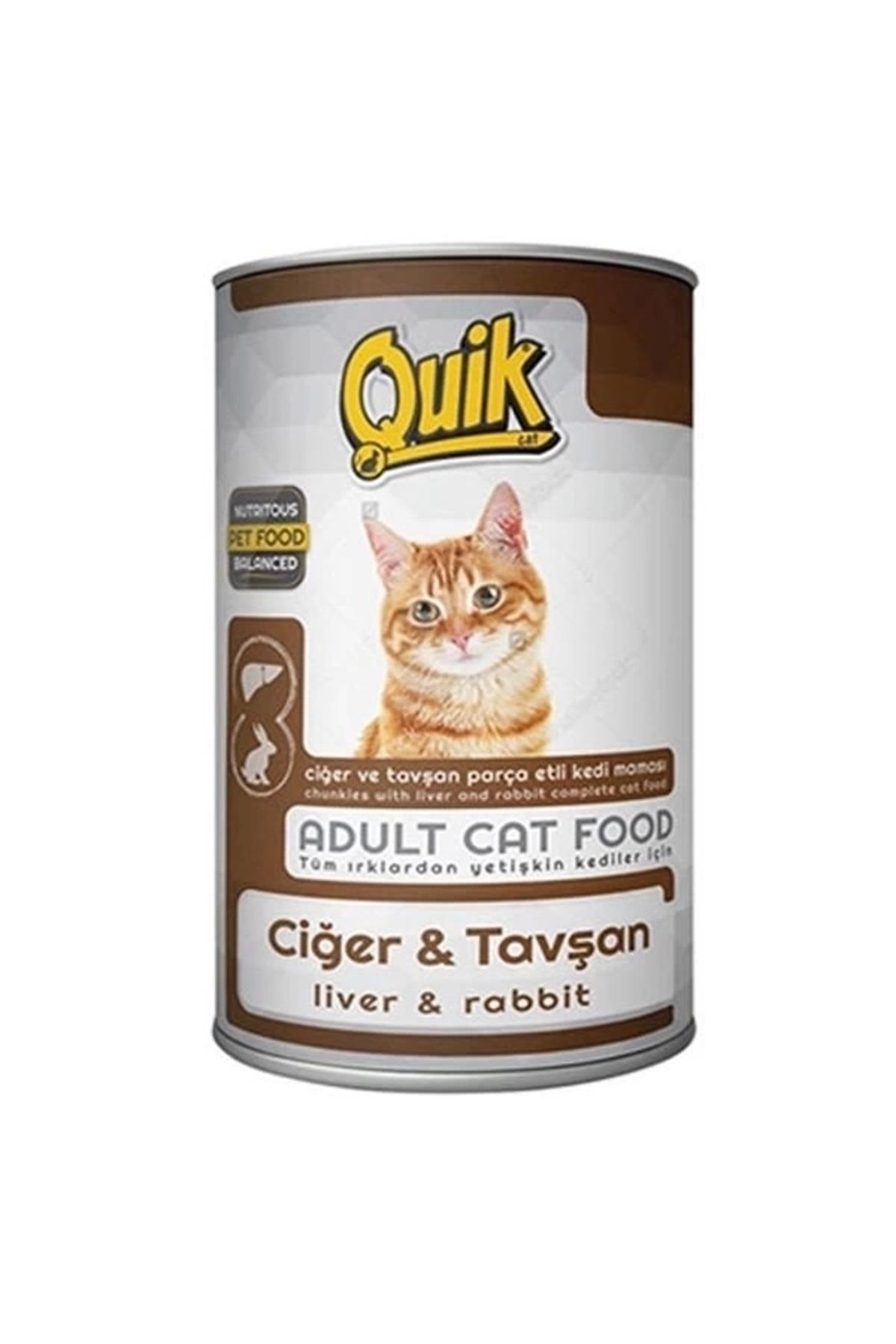 thebestnzm Quik Ciğer ve Tavşanlı Yetişkin Konserve Kedi Maması 415 Gr