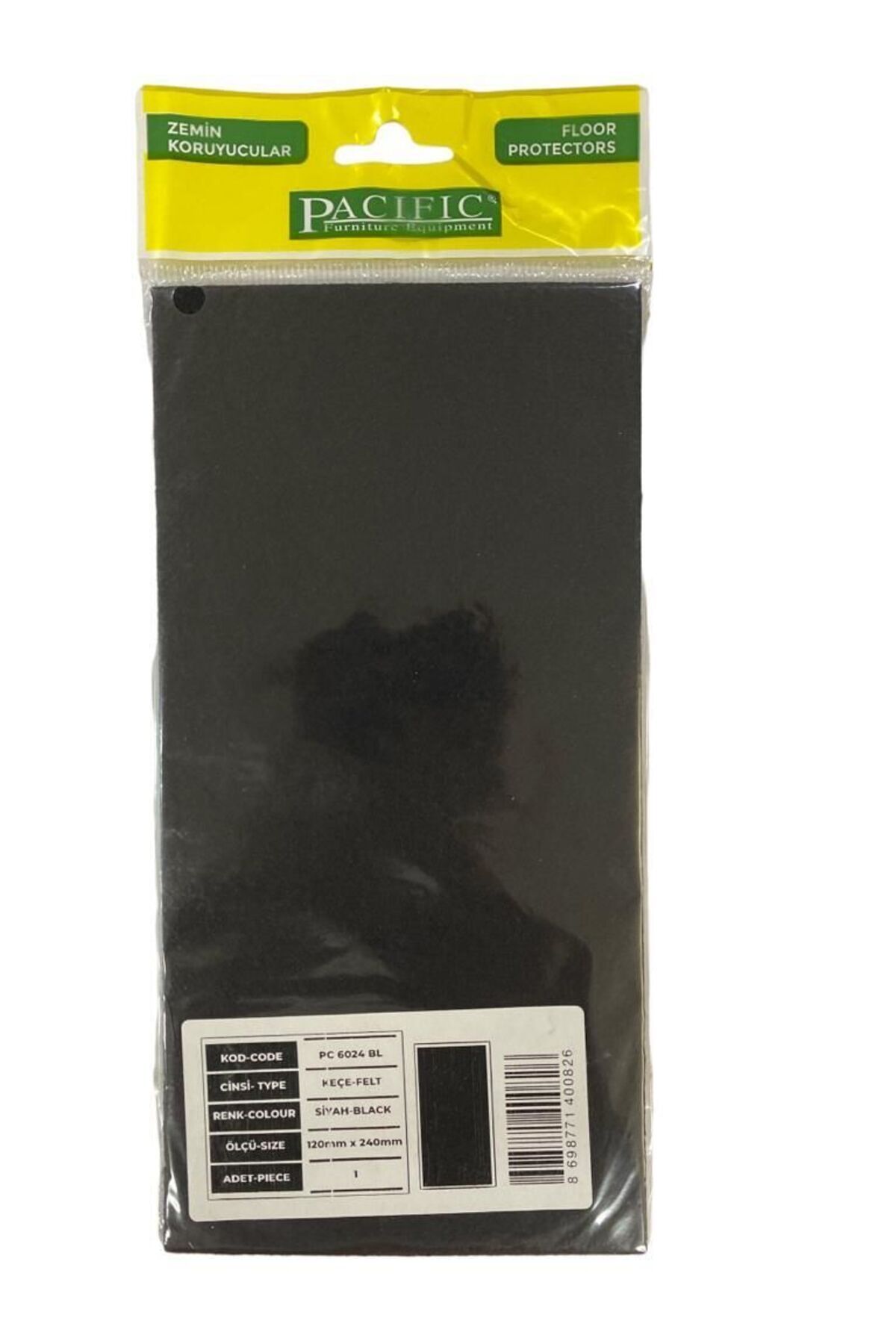 Toptan Bulurum Pacific 6024 BL Yapışkanlı Keçe 120 mm X 240 mm Siyah