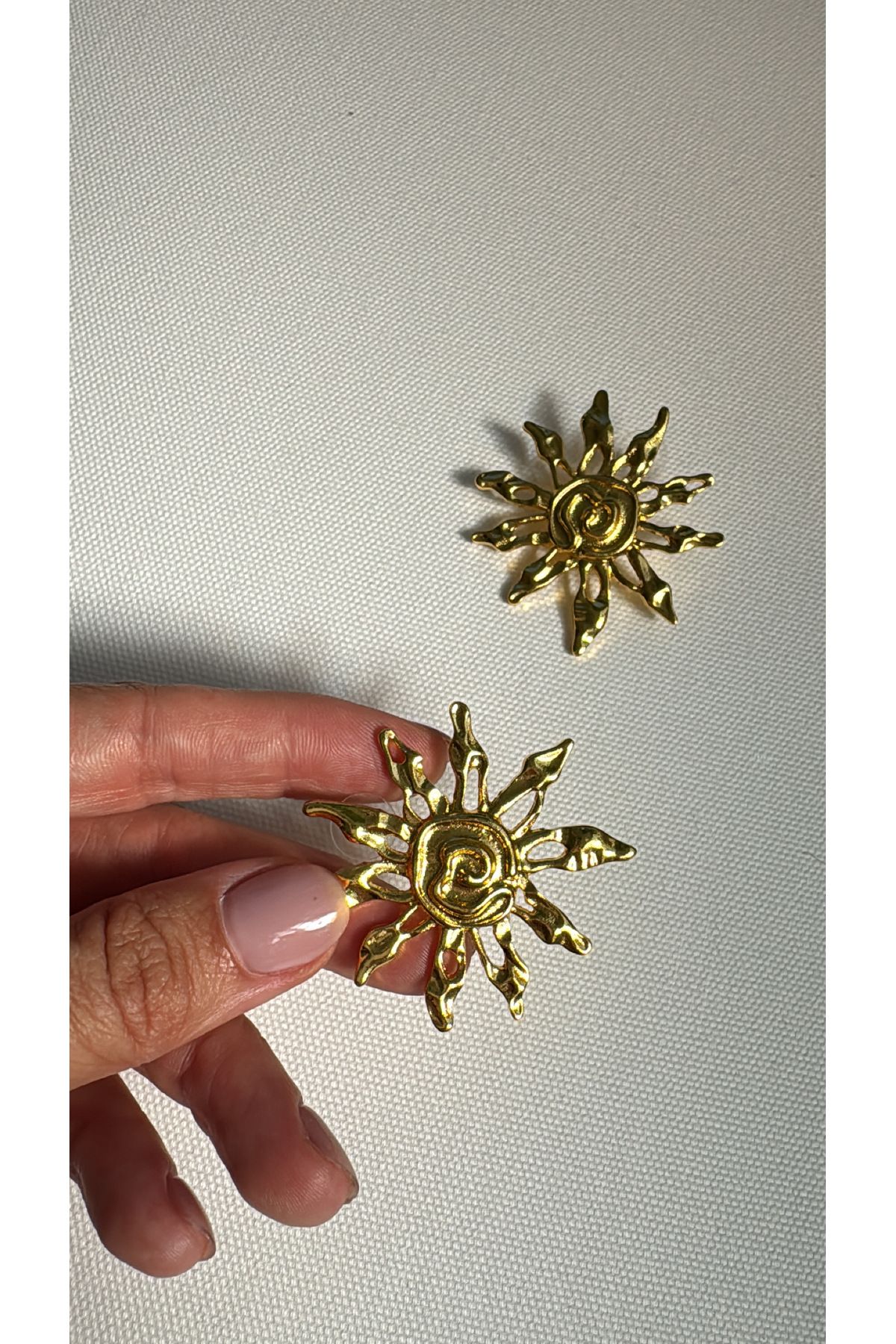 popcouturetr Pirinç Güneş Küpe