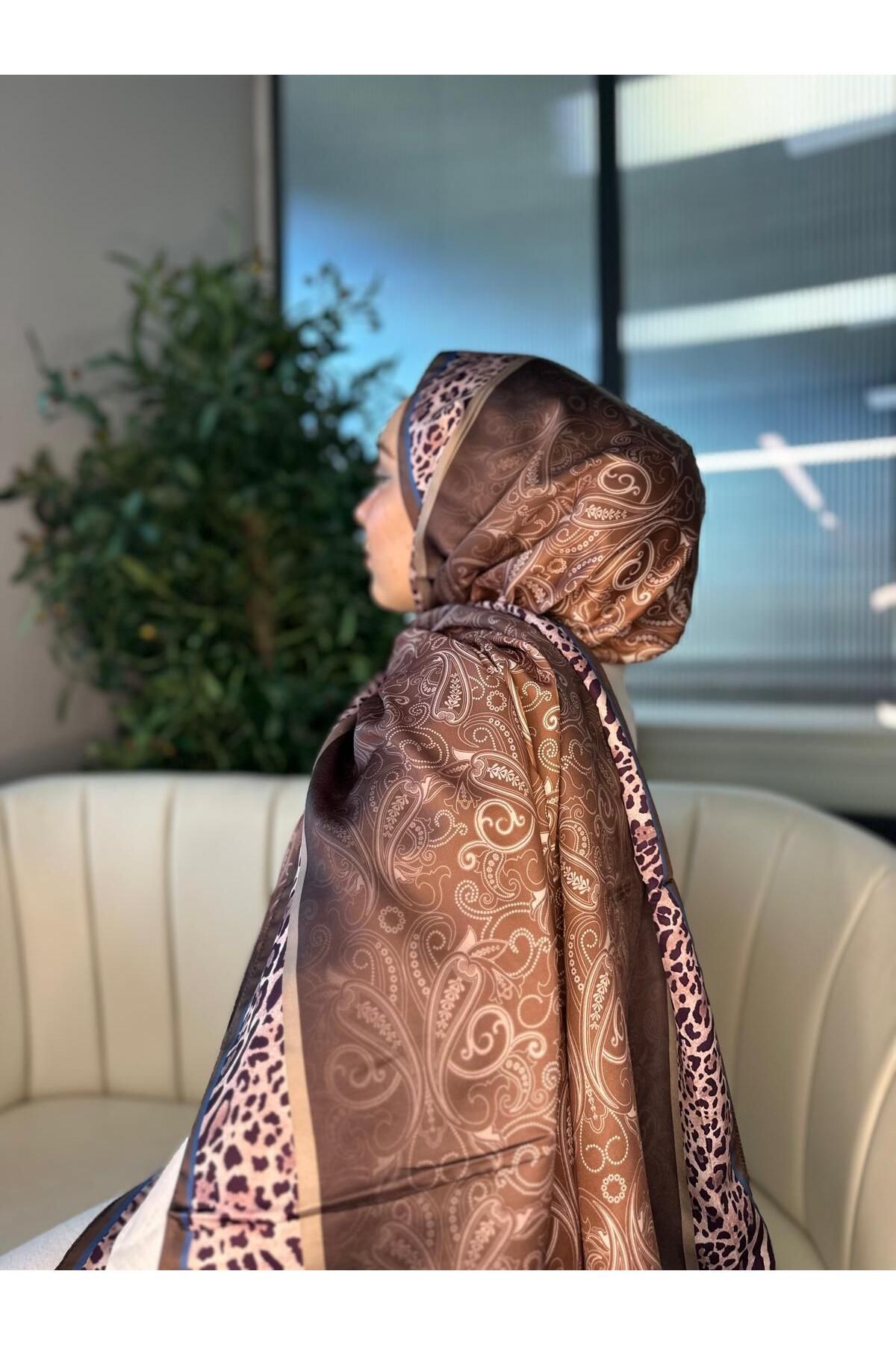 Oxygen Scarfs Leopar Detaylı Pamuk İpek Şal-456654