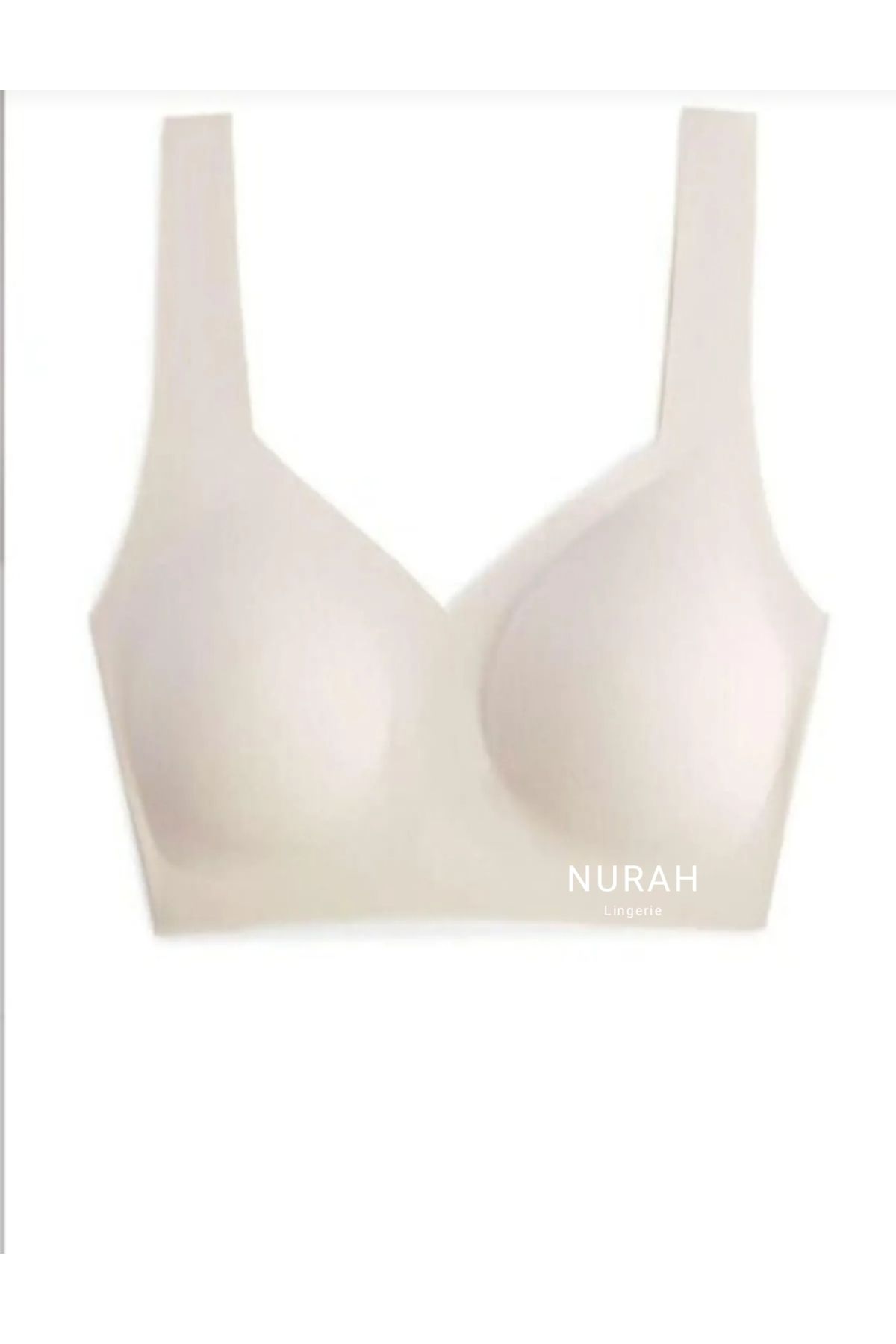 nura NURAH Lazer Kesim Push Up Çıkarılabilir Pedli Görünmez Seamless Yarım Atlet Hayalet Sütyen