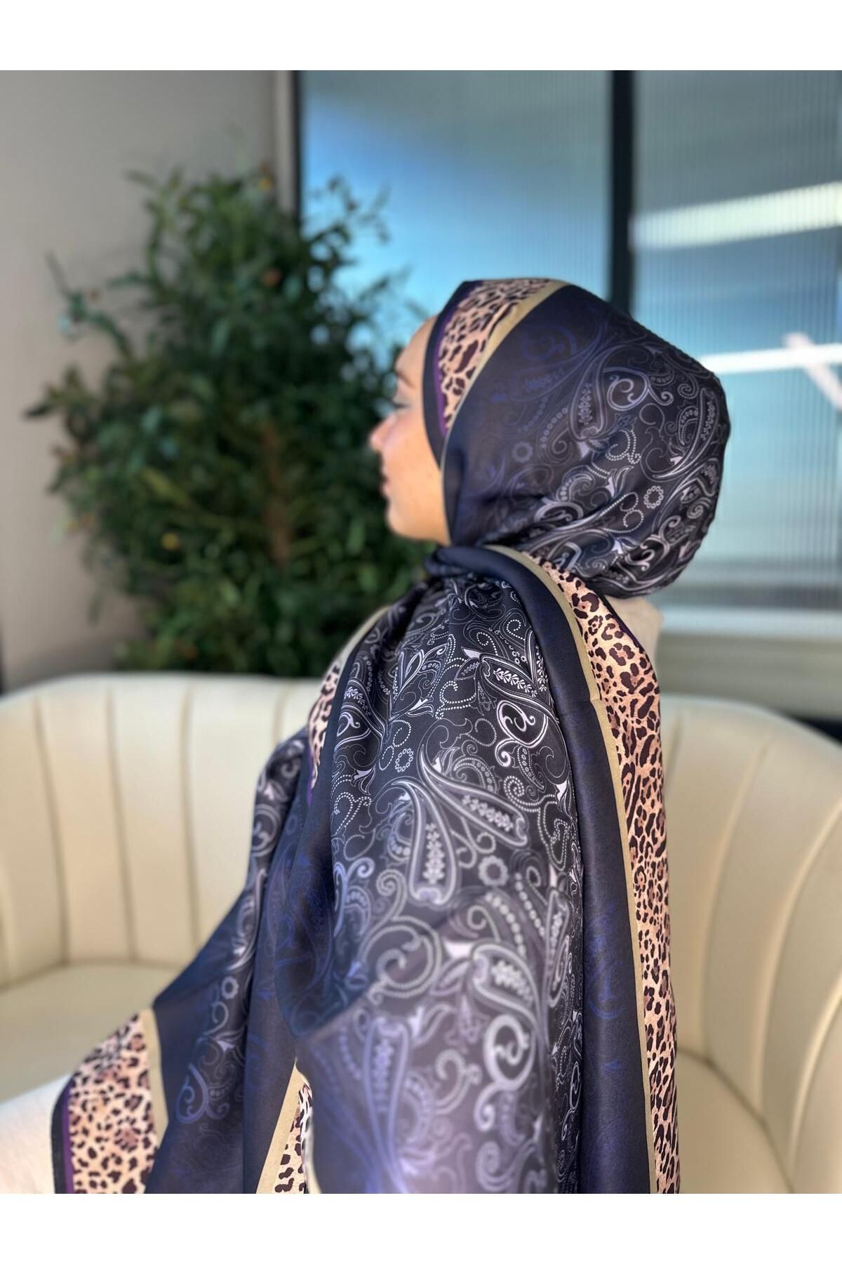 Oxygen Scarfs Leopar Detaylı Pamuk İpek Şal-456654