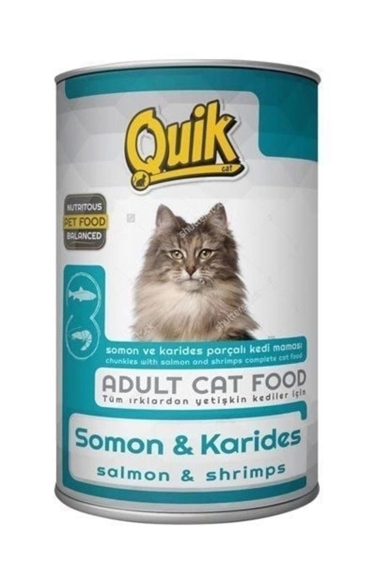 thebestnzm Quik Somon ve Karidesli Konserve Kedi Maması 415 Gr