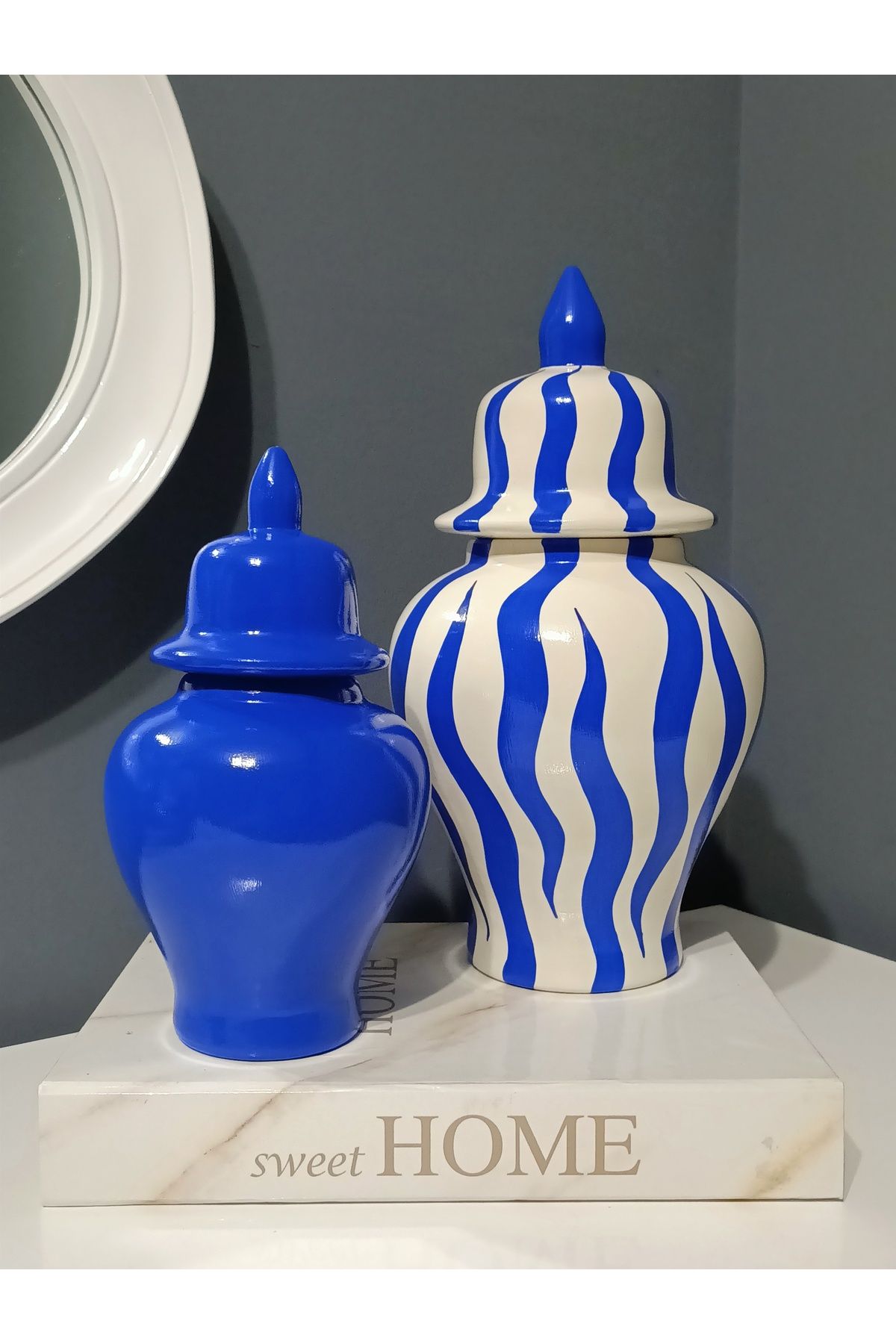 VERA HOME DECOR Seramik , El boyaması Dekoratif Şah küp, Vazo