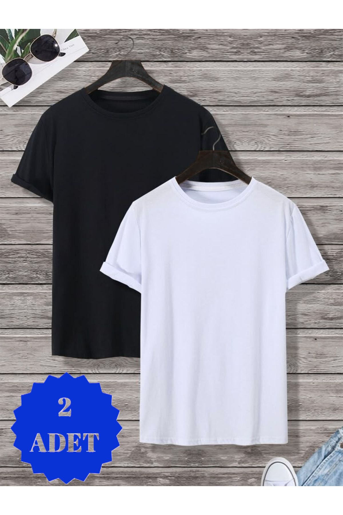 THE WHITE Kadın 2'li Bisiklet Yaka T-Shirt