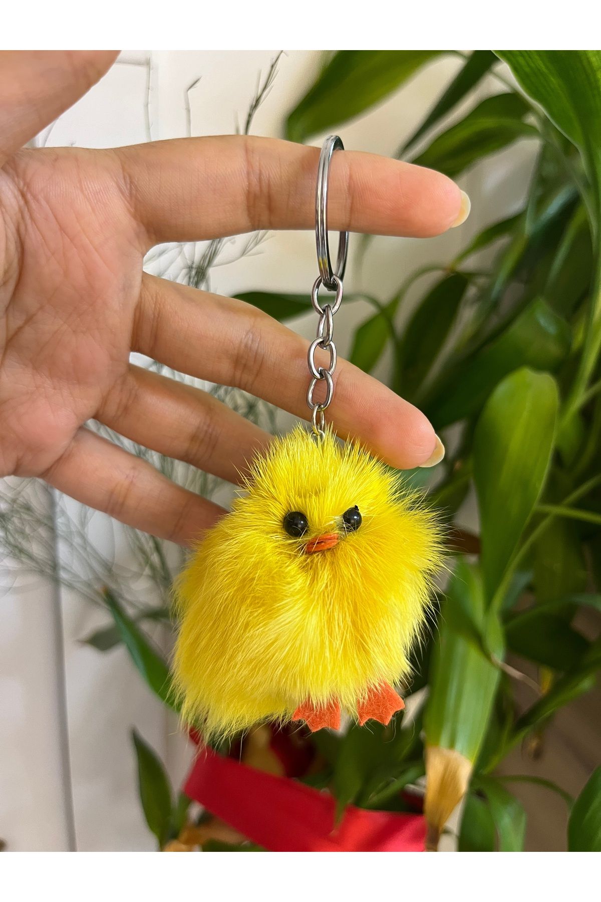 PONÇİK ACCESSORİES Sevimli Peluş Sarı Civciv Anahtarlık Maskot-Çanta Süsü
