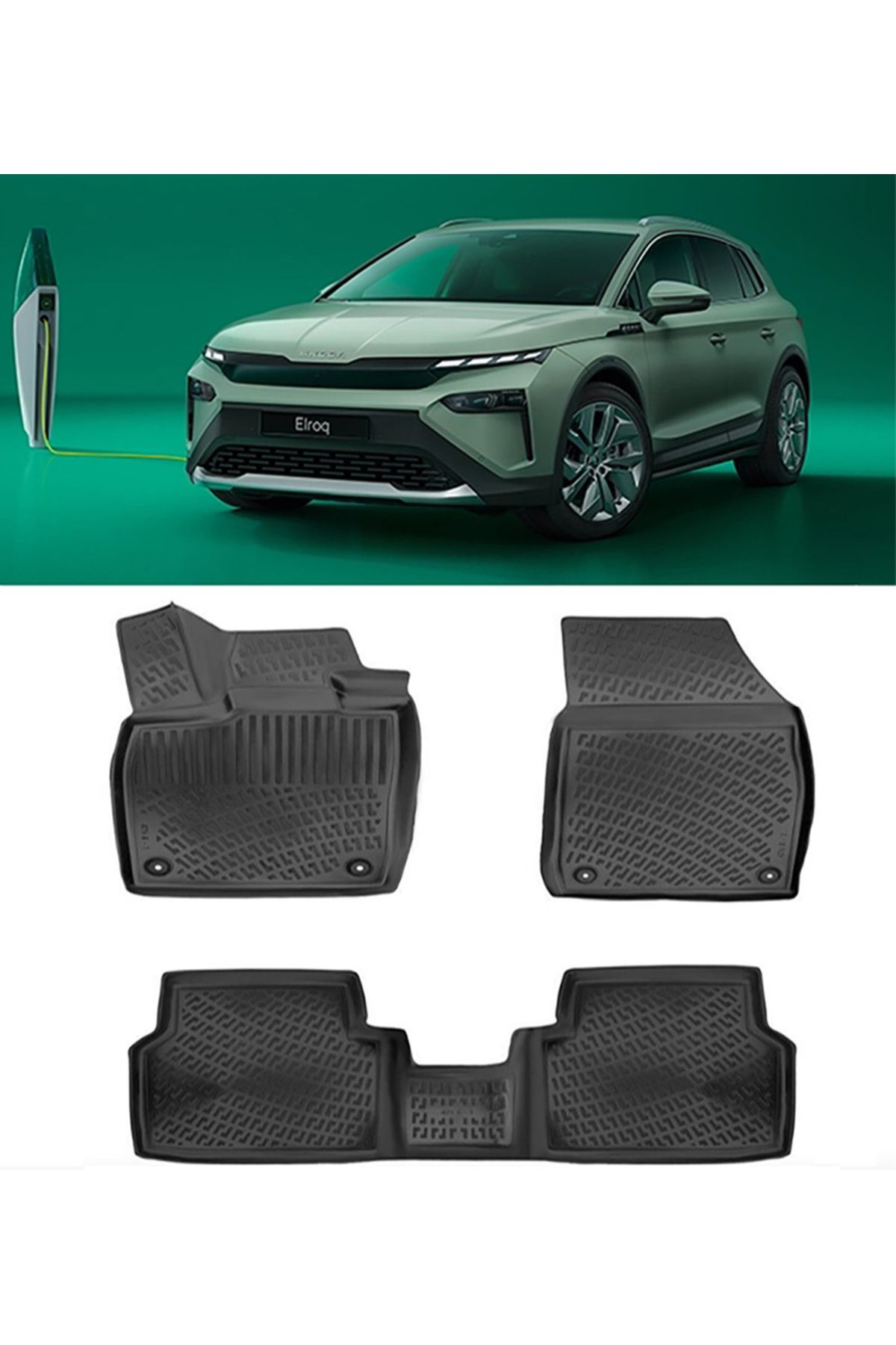 Rizline Skoda Elroq 2025 ve Sonrası 3D Havuzlu Paspas Siyah
